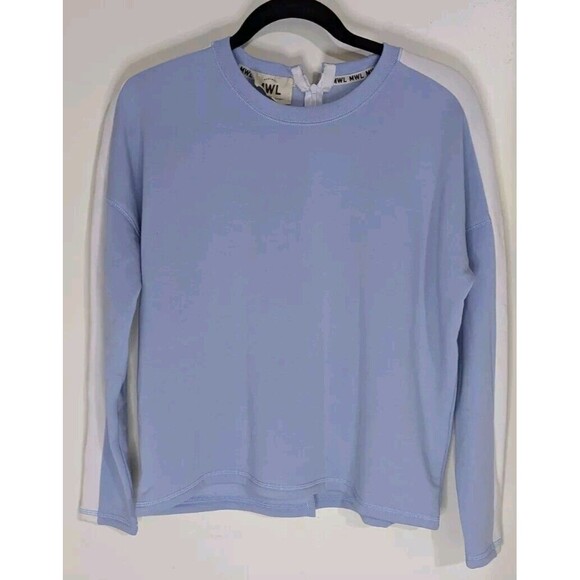 Madewell MWL Superbrushed Easygoing Sweatshirt Top Light Blue XXS Zipper Soft - Picture 1 of 15